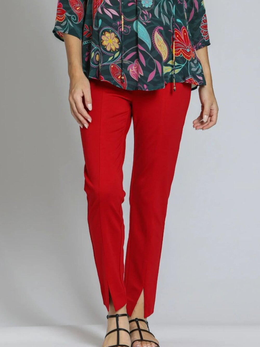 NWT APNY Red Pull-On Ponte Pant with Split Hem